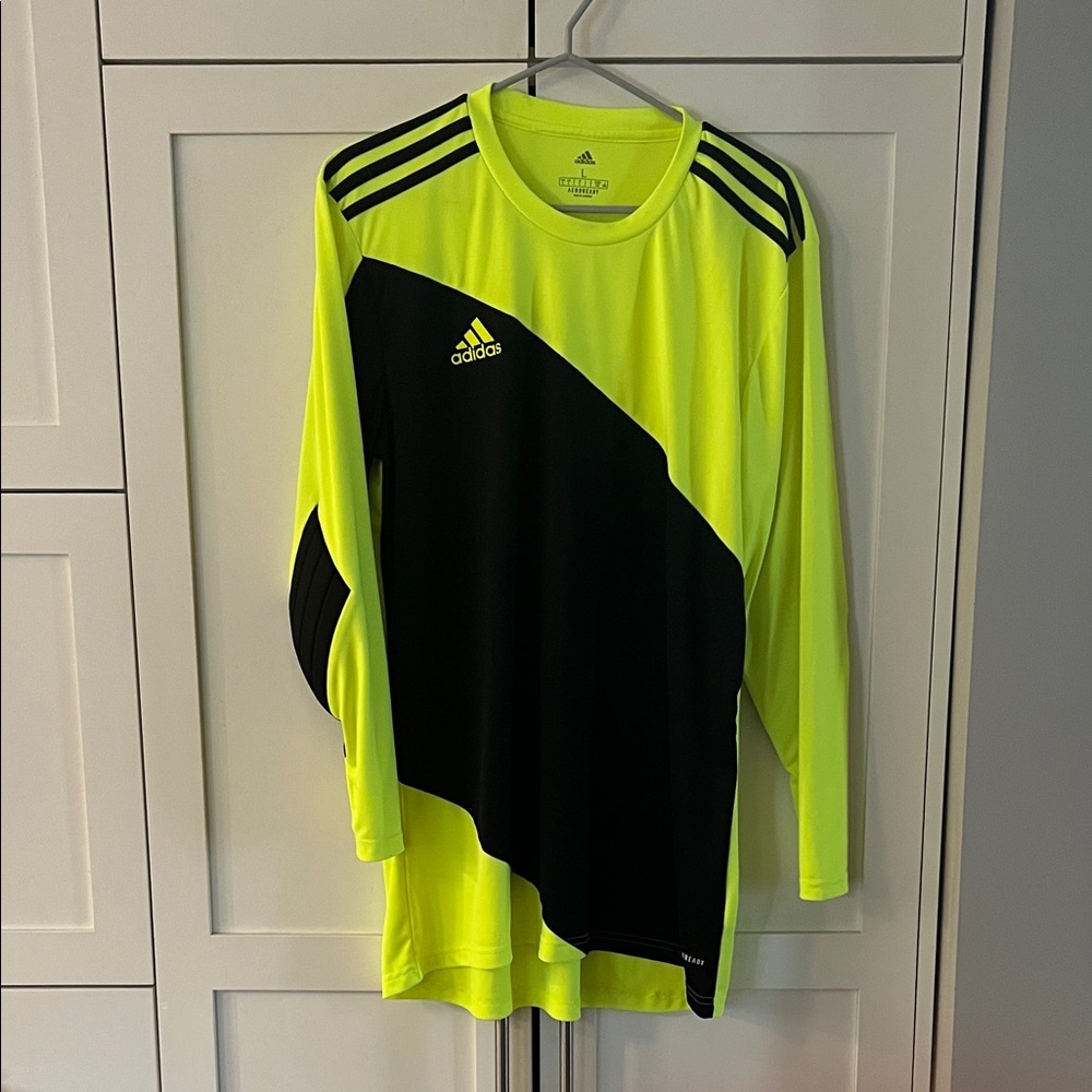 Adidas Optic Yellow and Black Football (Soccer) Goalkeeper Jersey